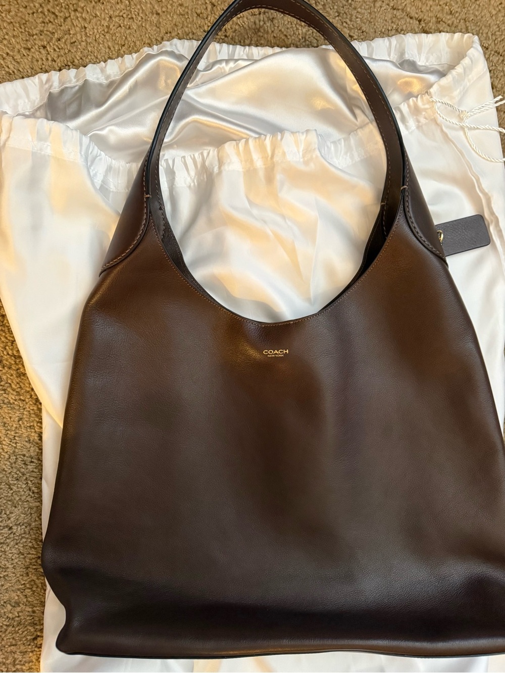 Coach Dark Brown Leather Shoulder Tote
NWOT